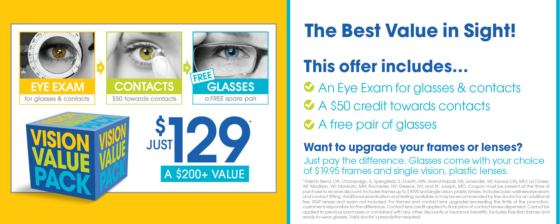 eyemart express valid in bend or champaign il springfield il